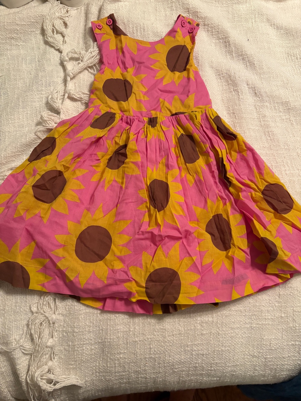 Mini Boden Girl’s Pink Sunflower Print Dress size 3-4